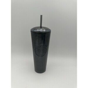 NEW Starbucks Black Kaleidoscope Shell Cold Cup Tumbler Venti with Straw 24 oz